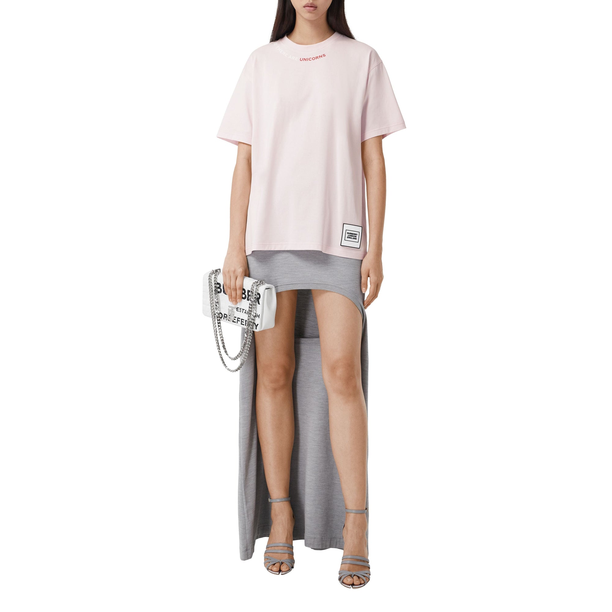 T-shirt oversize en coton avec citation - Pale Pink