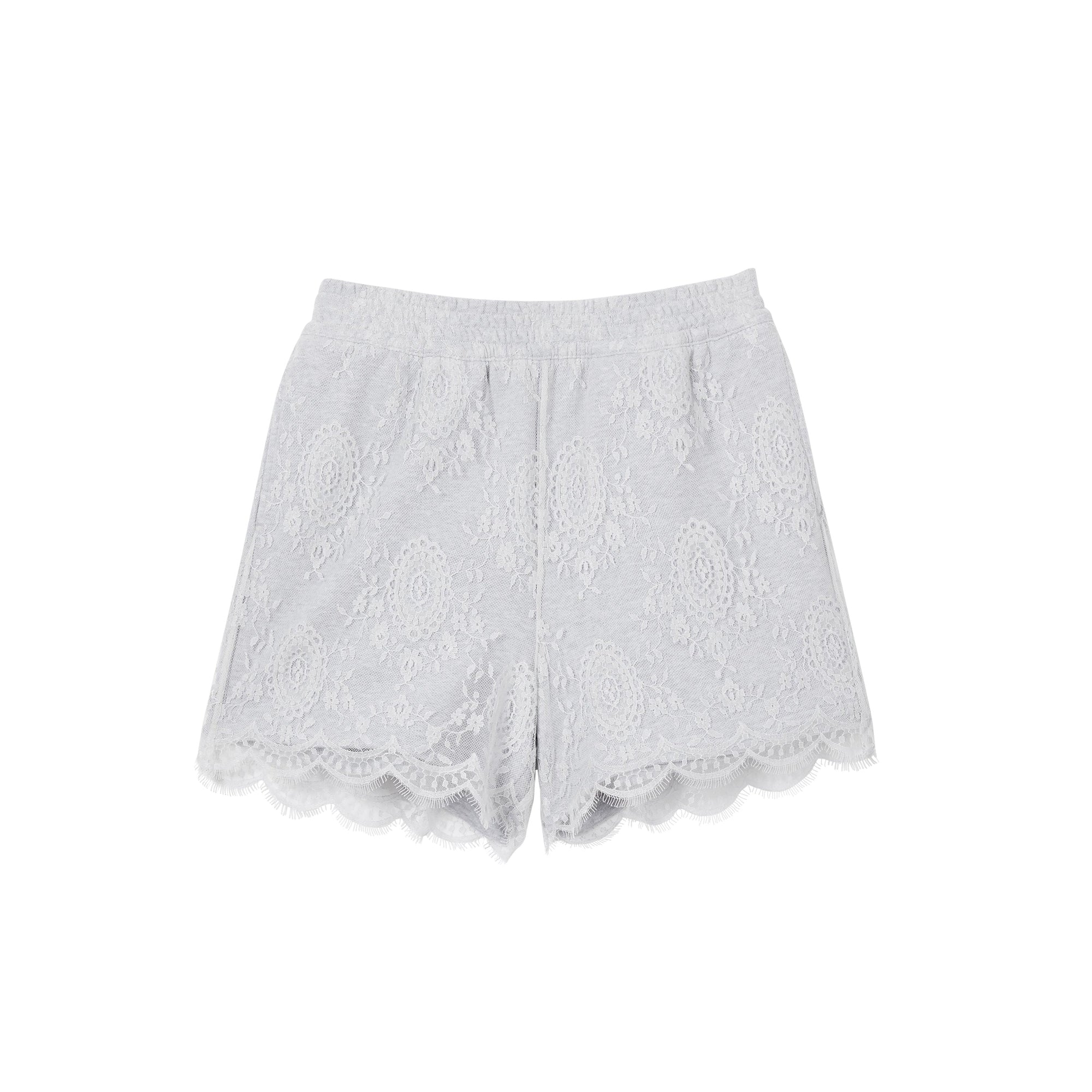 Short en coton et dentelle - Light Pebble Grey