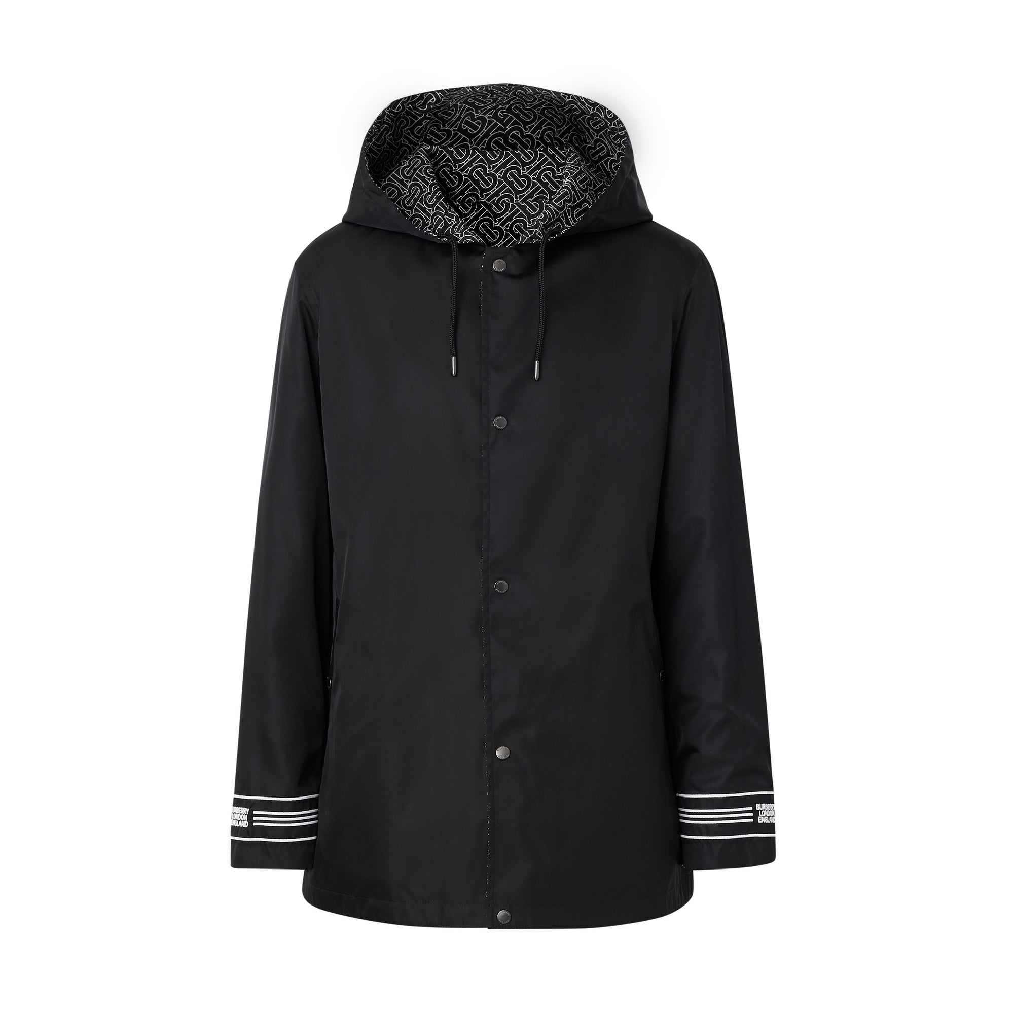 Veste à capuche réversible en Econyl® avec Monogram - Black & White