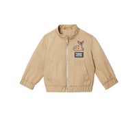 Veste Harrington en sergé de coton à motif daim - Honey