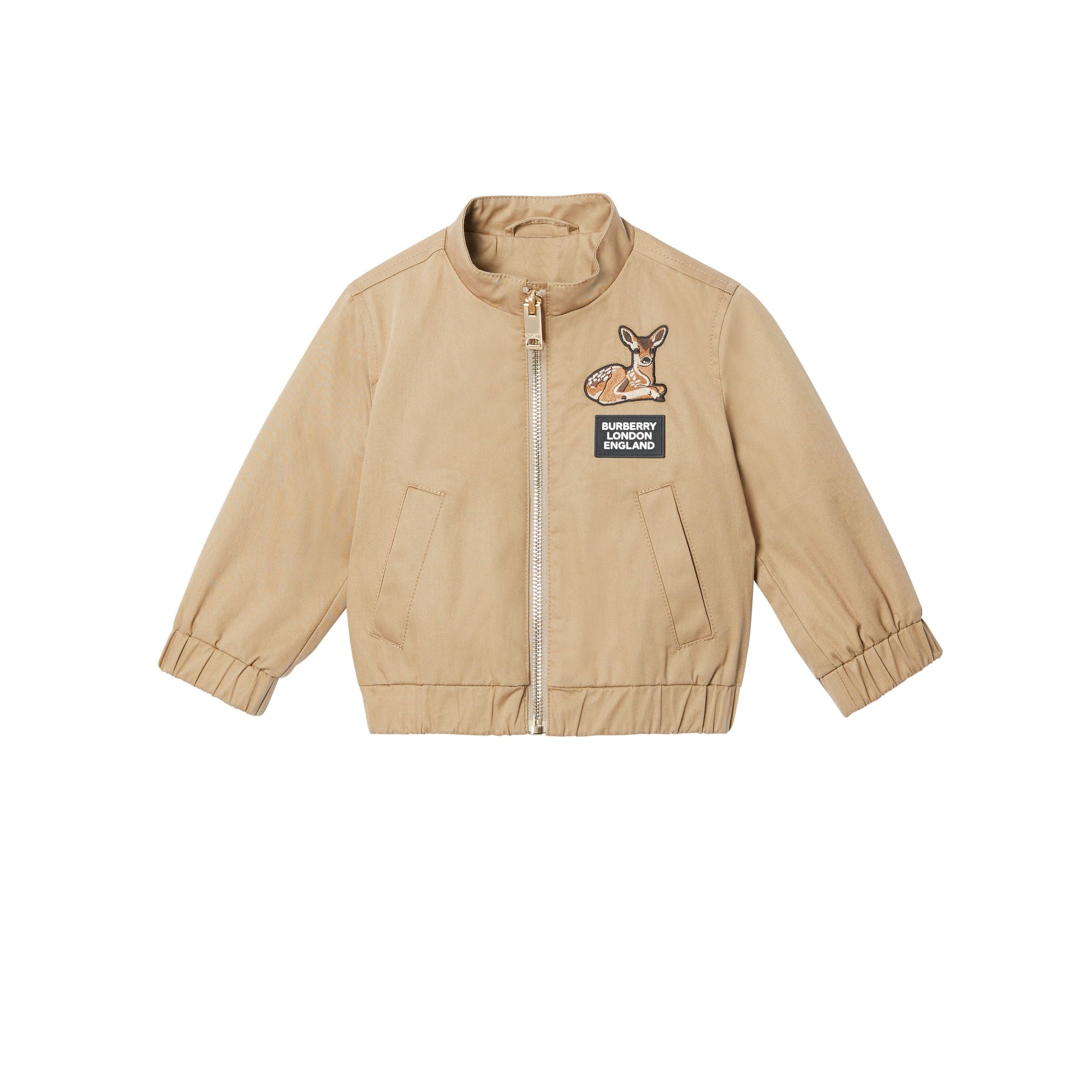 Veste Harrington en sergé de coton à motif daim - Honey