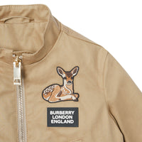 Veste Harrington en sergé de coton à motif daim - Honey