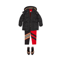 Doudoune en jacquard Monogram avec capuche amovible - Black