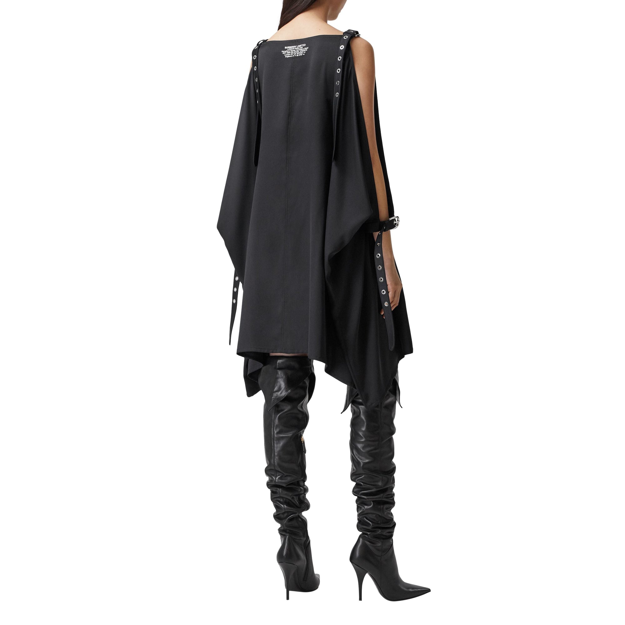Robe  coordonnées géographiques en satin de soie - Black