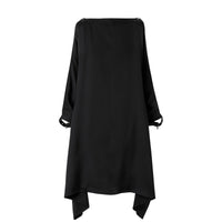 Robe  coordonnées géographiques en satin de soie - Black