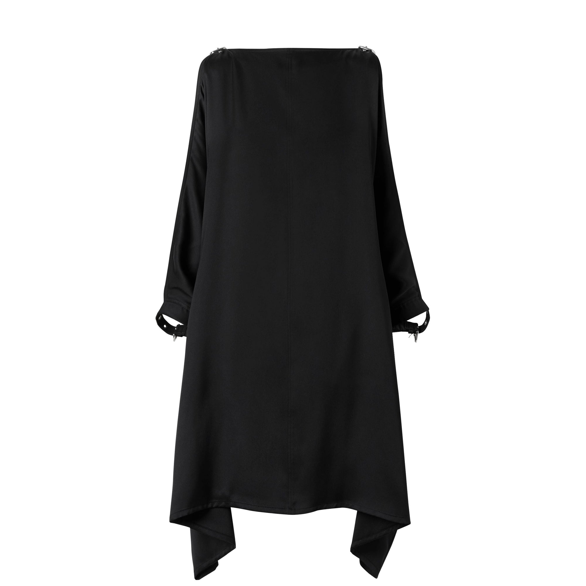 Robe  coordonnées géographiques en satin de soie - Black