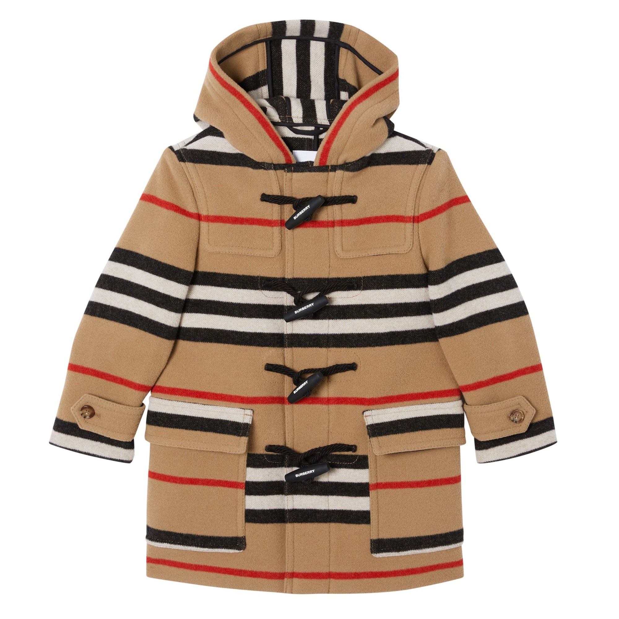 Duffle-coat en laine double face à rayures iconiques - Archive Beige