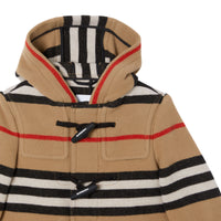 Duffle-coat en laine double face à rayures iconiques - Archive Beige