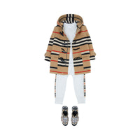 Duffle-coat en laine double face à rayures iconiques - Archive Beige