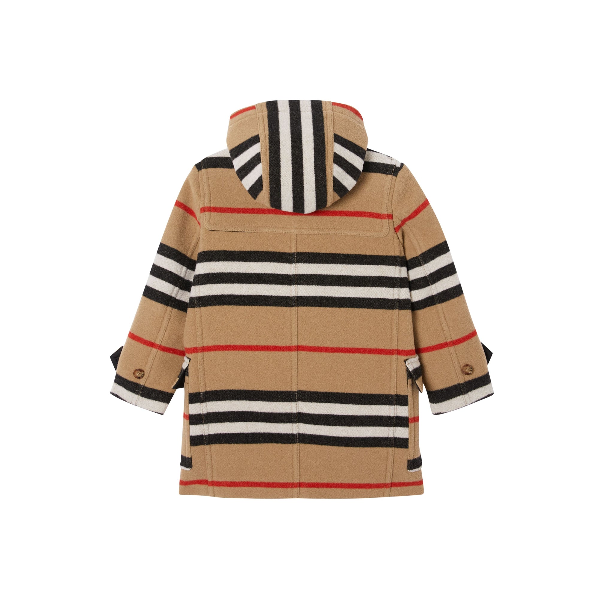 Duffle-coat en laine double face à rayures iconiques - Archive Beige