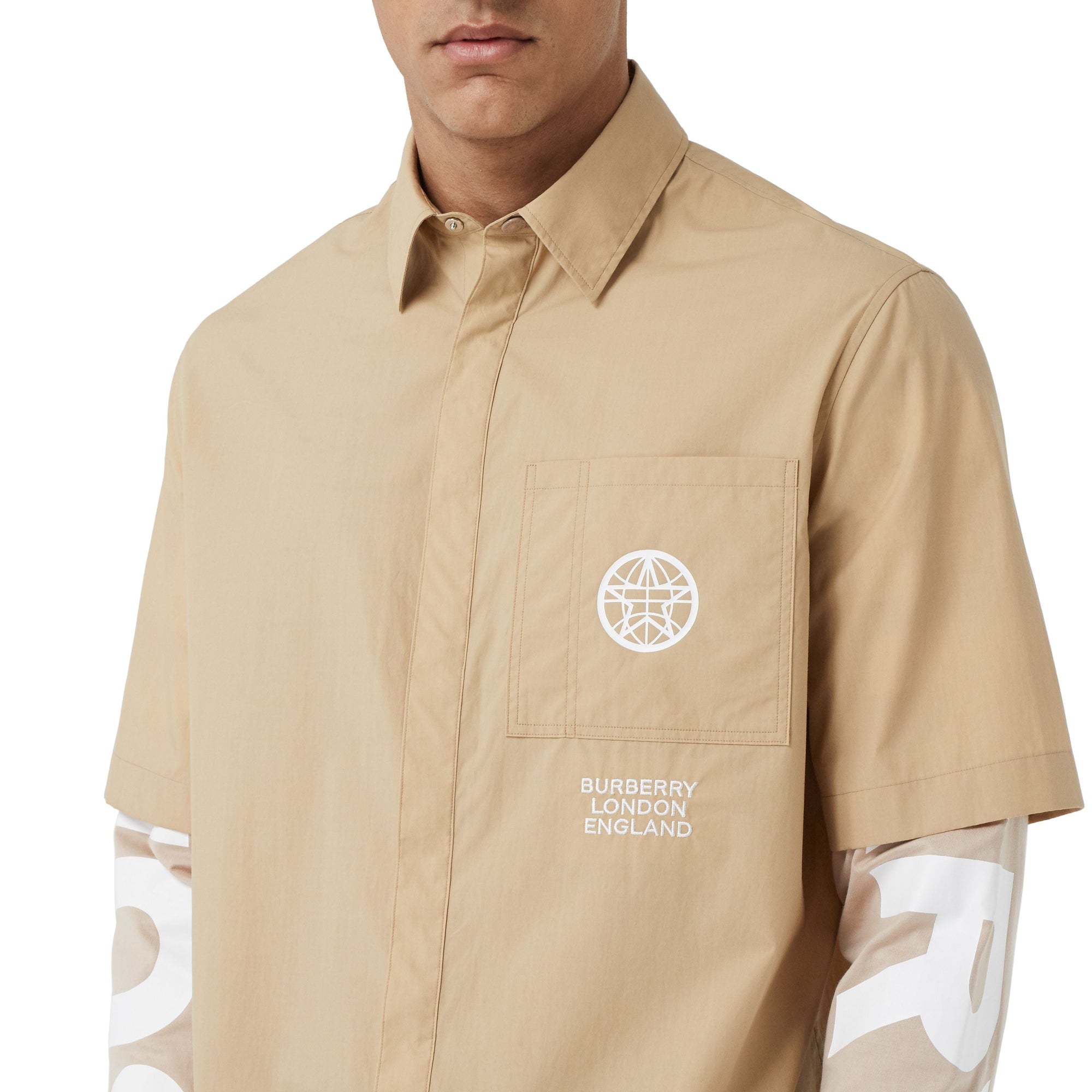 Chemise oversize en coton avec globe - Soft Fawn