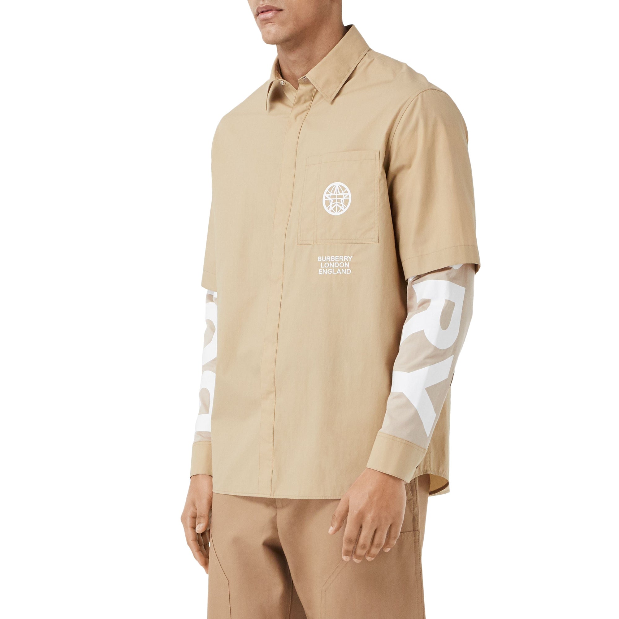 Chemise oversize en coton avec globe - Soft Fawn
