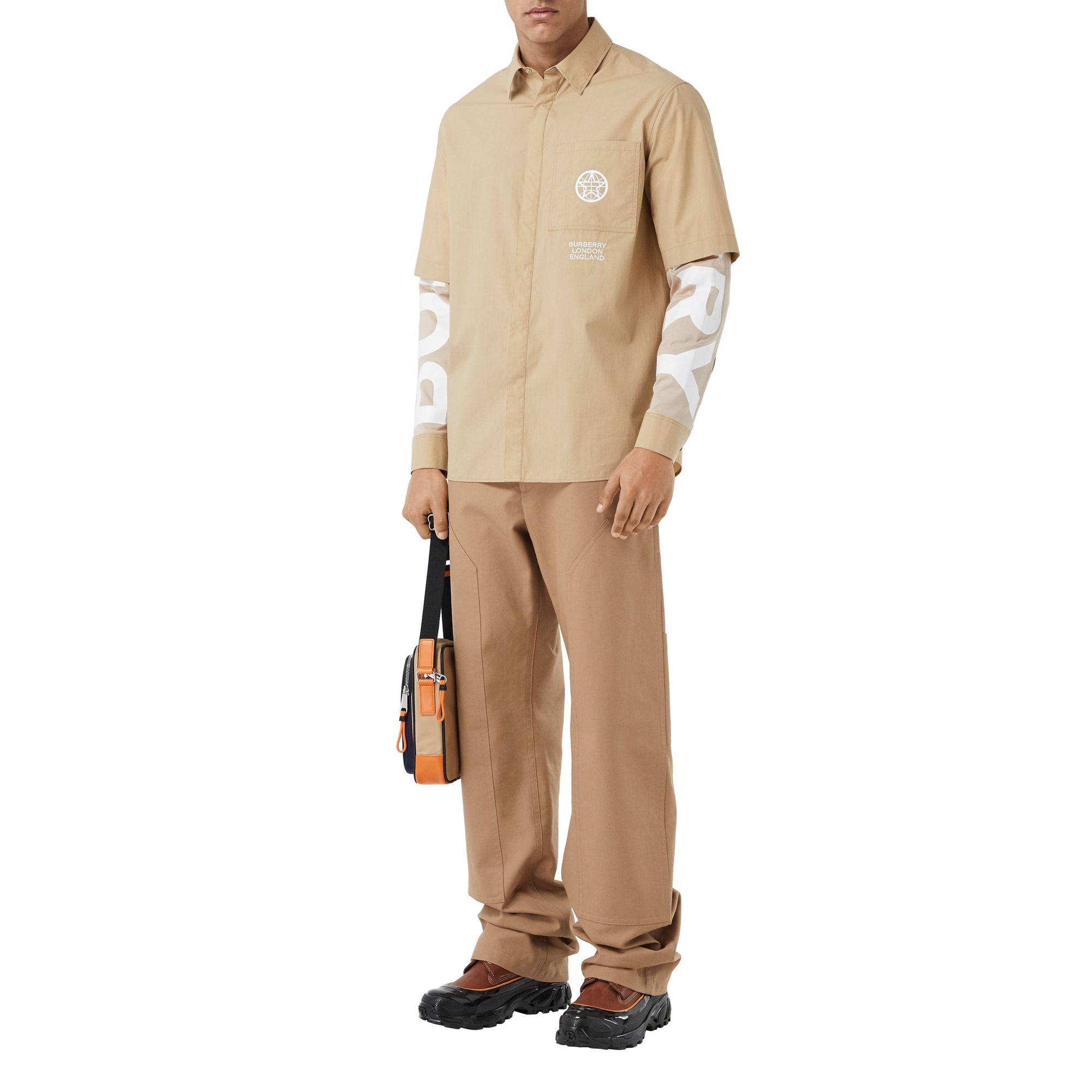 Chemise oversize en coton avec globe - Soft Fawn
