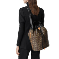 Cabas en toile Monogram & cuir - Bridle Brown