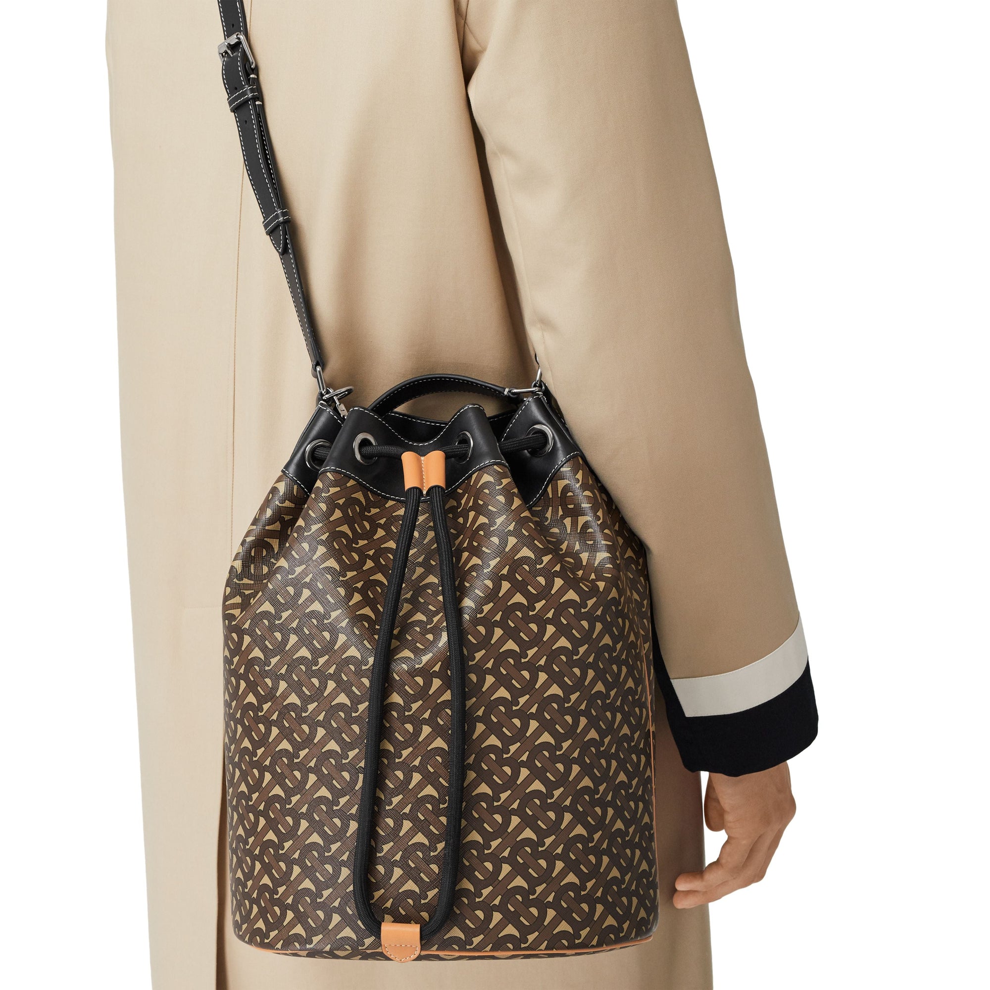 Cabas en toile Monogram & cuir - Bridle Brown