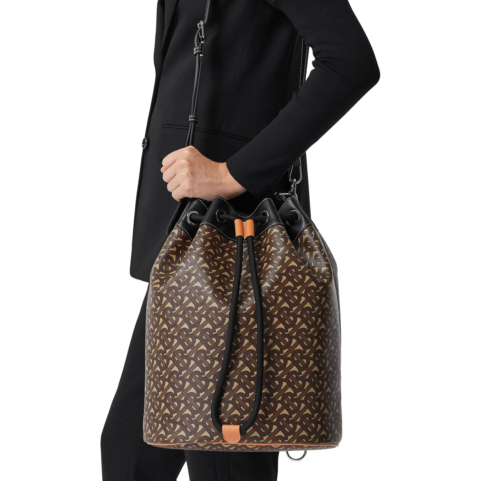Cabas en toile Monogram & cuir - Bridle Brown