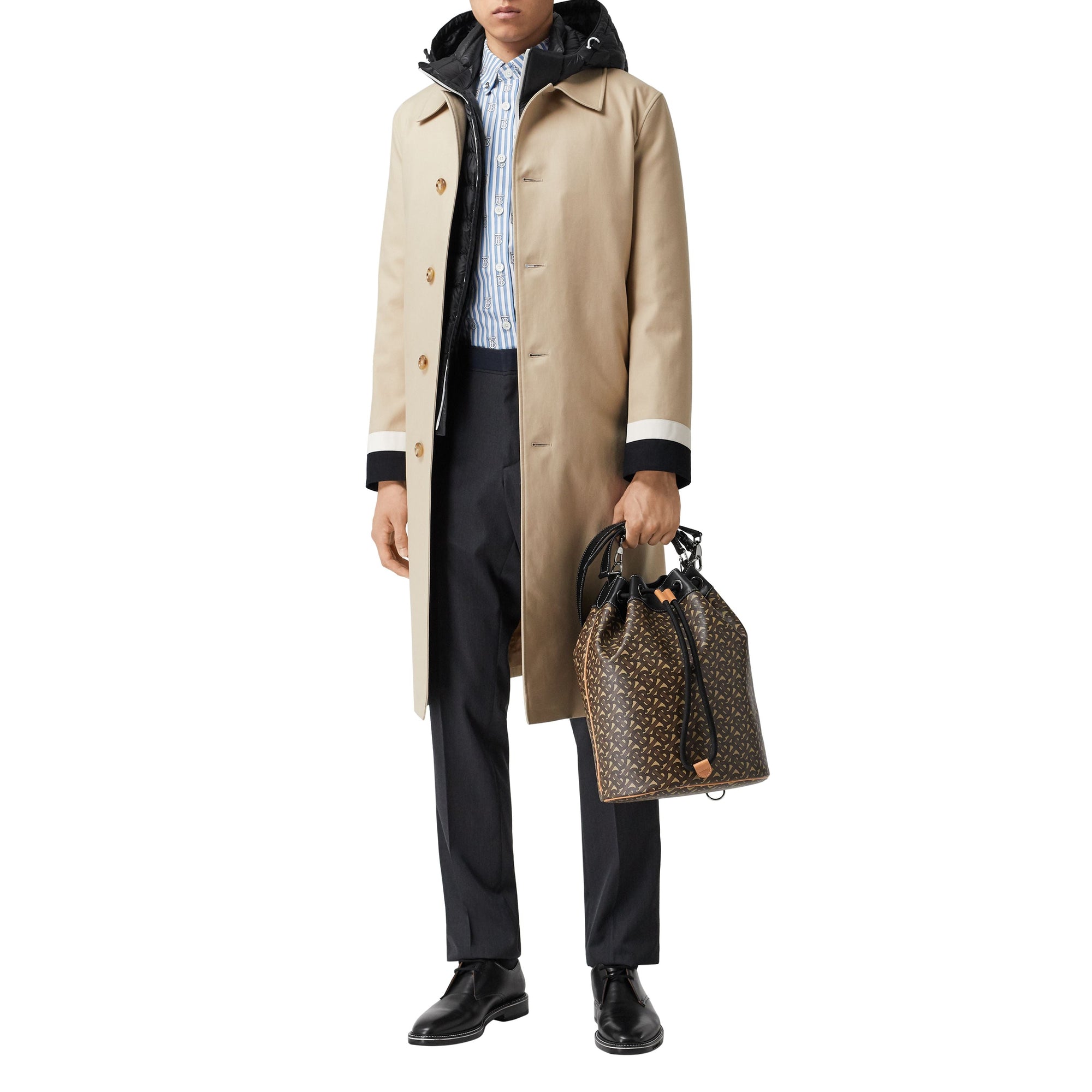 Cabas en toile Monogram & cuir - Bridle Brown