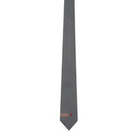 Cravate classique en soie Monogram avec rayures iconiques - Dark Grey