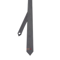 Cravate classique en soie Monogram avec rayures iconiques - Dark Grey