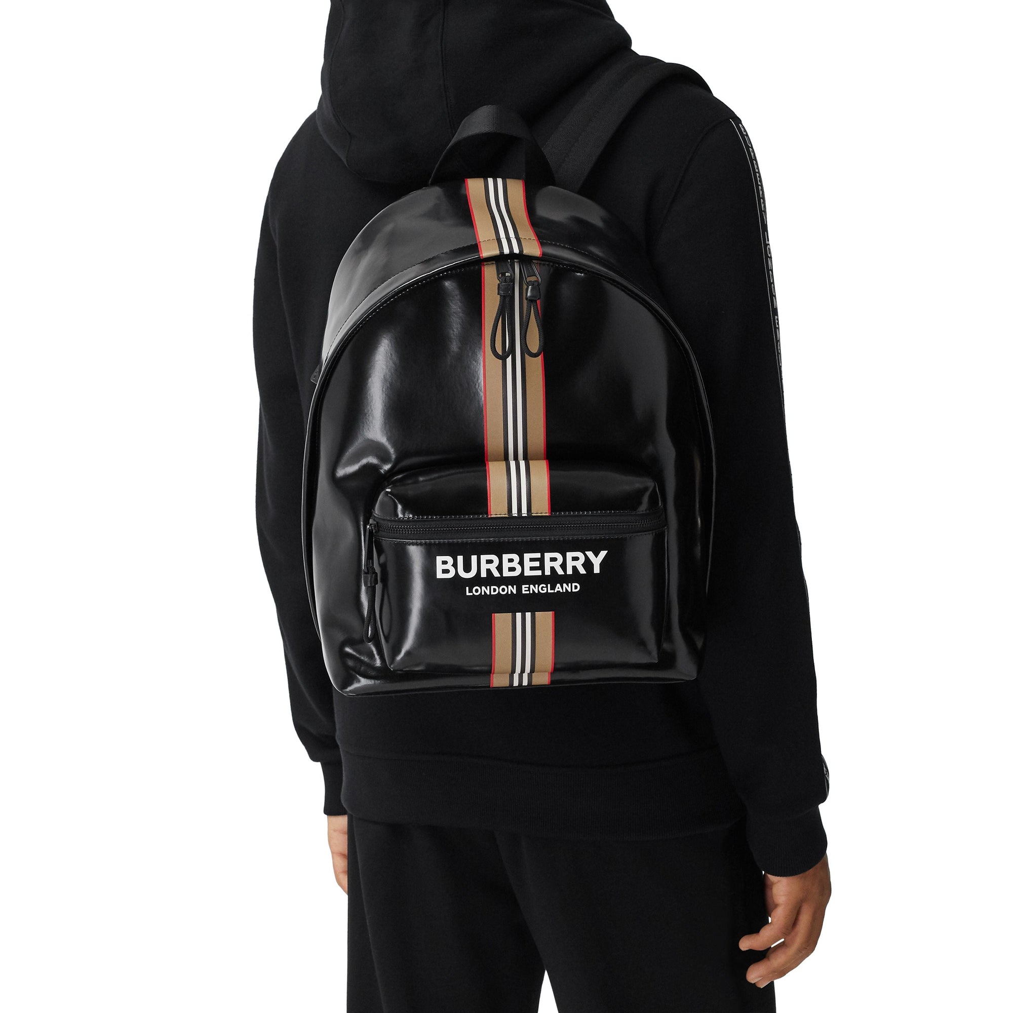 Sac à dos avec logo et rayures iconiques - Black