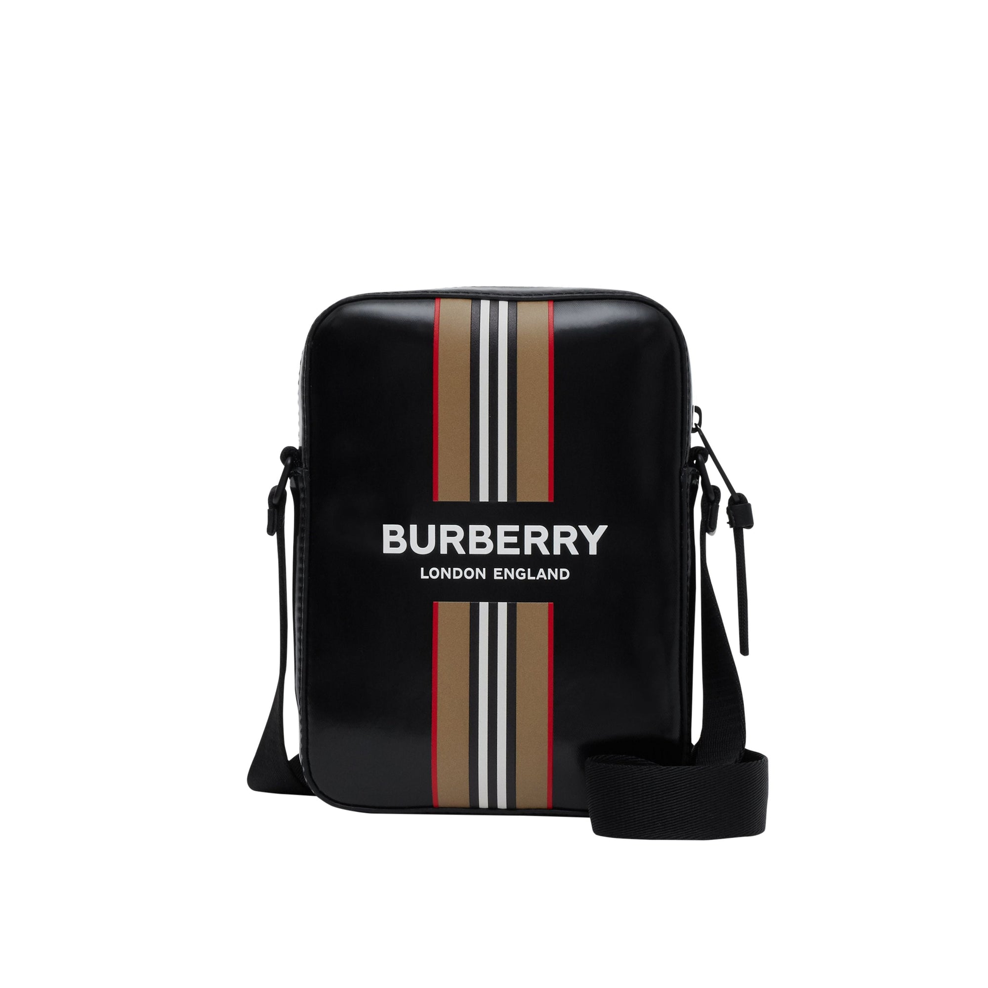 Sac à bandoulière avec logo et rayures iconiques - Black