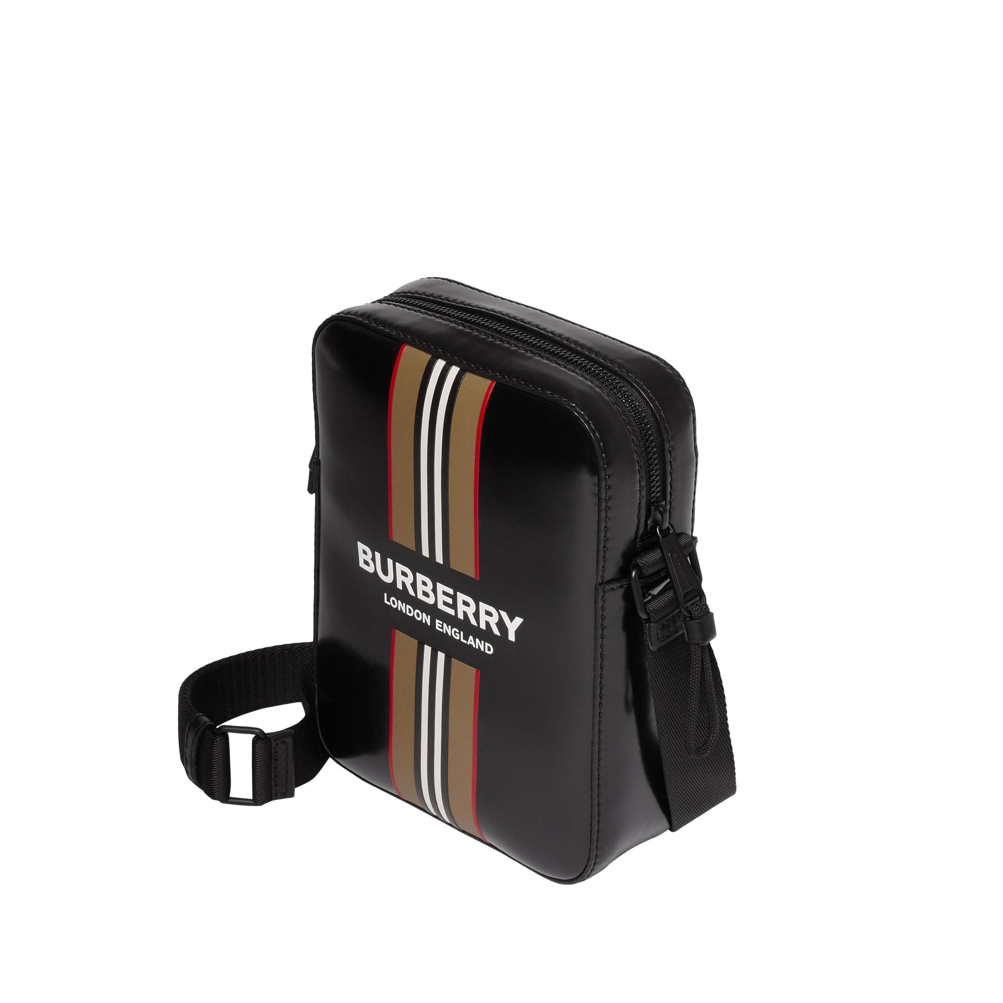 Sac à bandoulière avec logo et rayures iconiques - Black