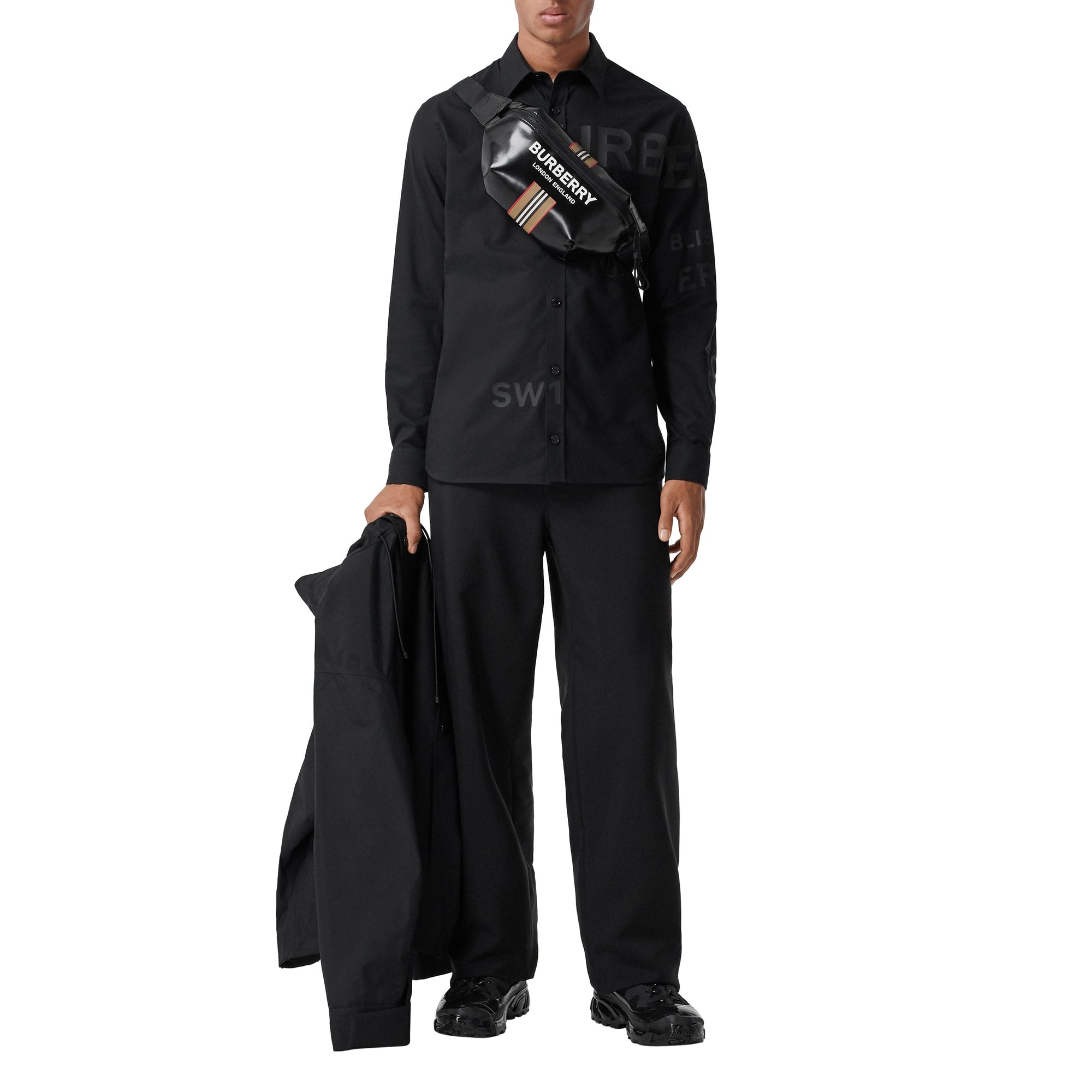Sac banane Sonny avec logo et rayures iconiques - Black