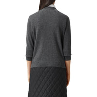 Cardigan en cachemire avec foulard en soie - Grey Melange