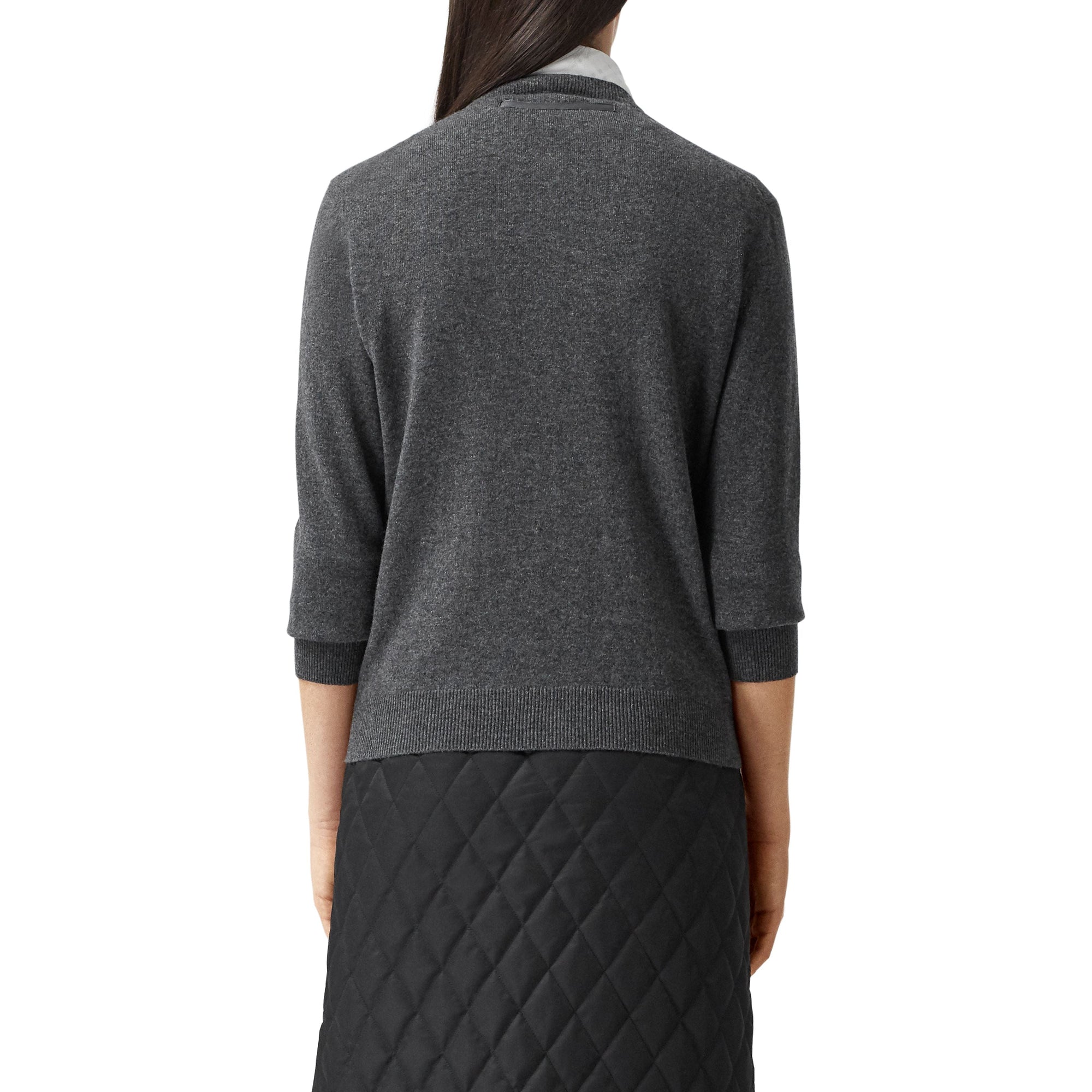 Cardigan en cachemire avec foulard en soie - Grey Melange