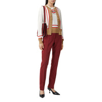 Cardigan en laine à motif Society d'archive en intarsia - White