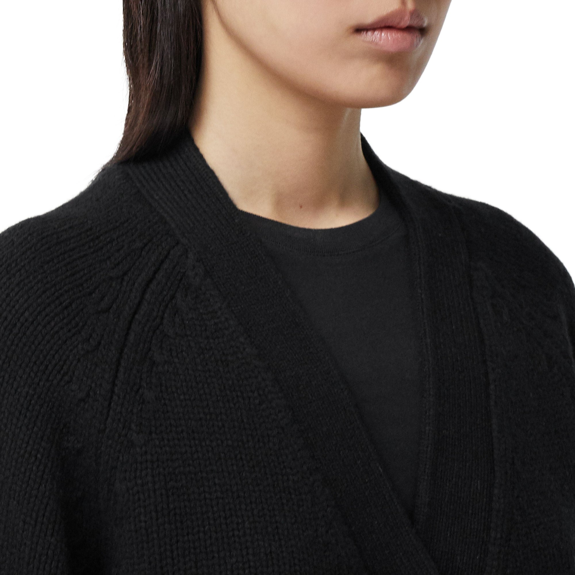 Cardigan en laine et cachemire avec écusson en intarsia - Black