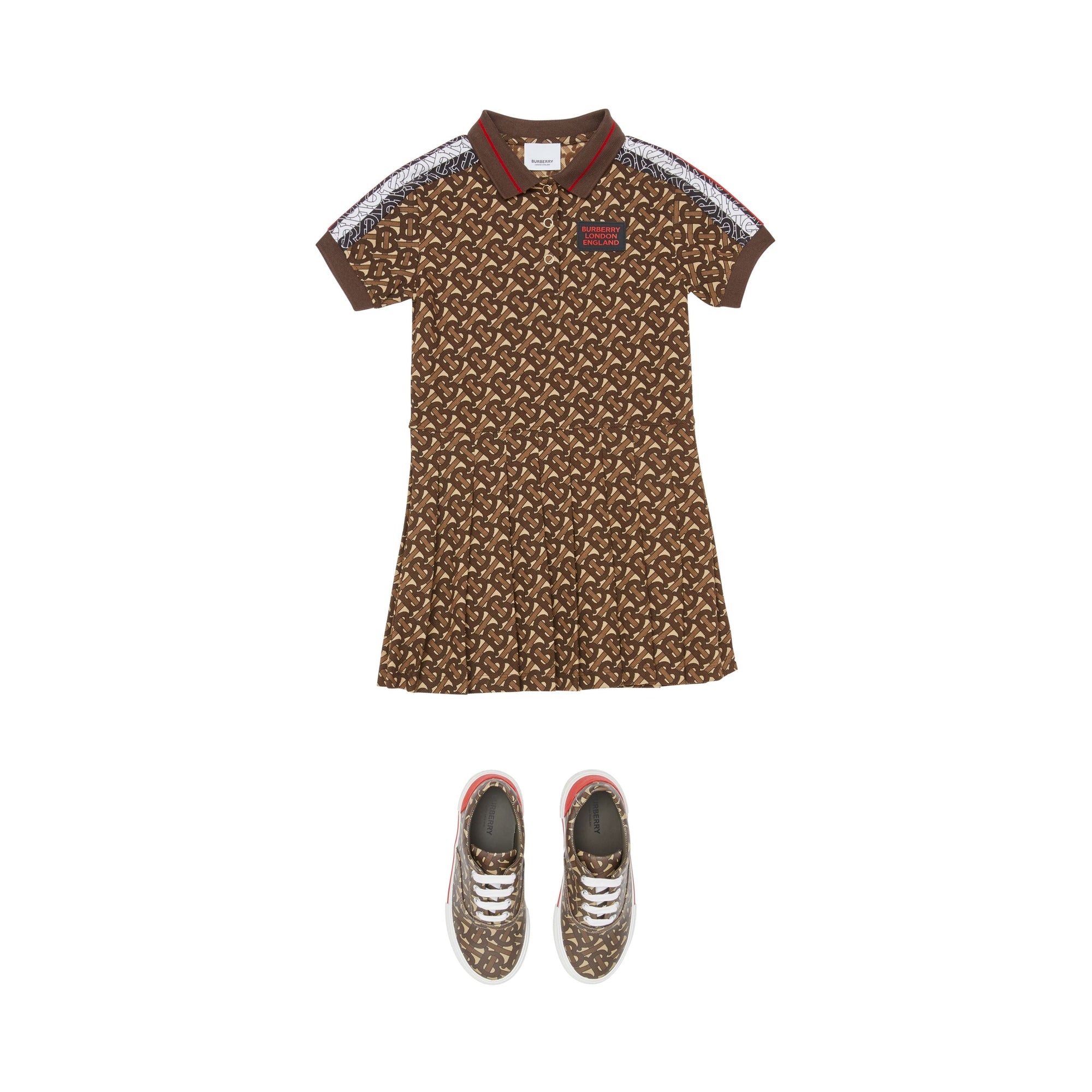Robe polo en coton rayée Monogram - Bridle Brown