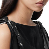 Gilet en cuir avec boucle - Black