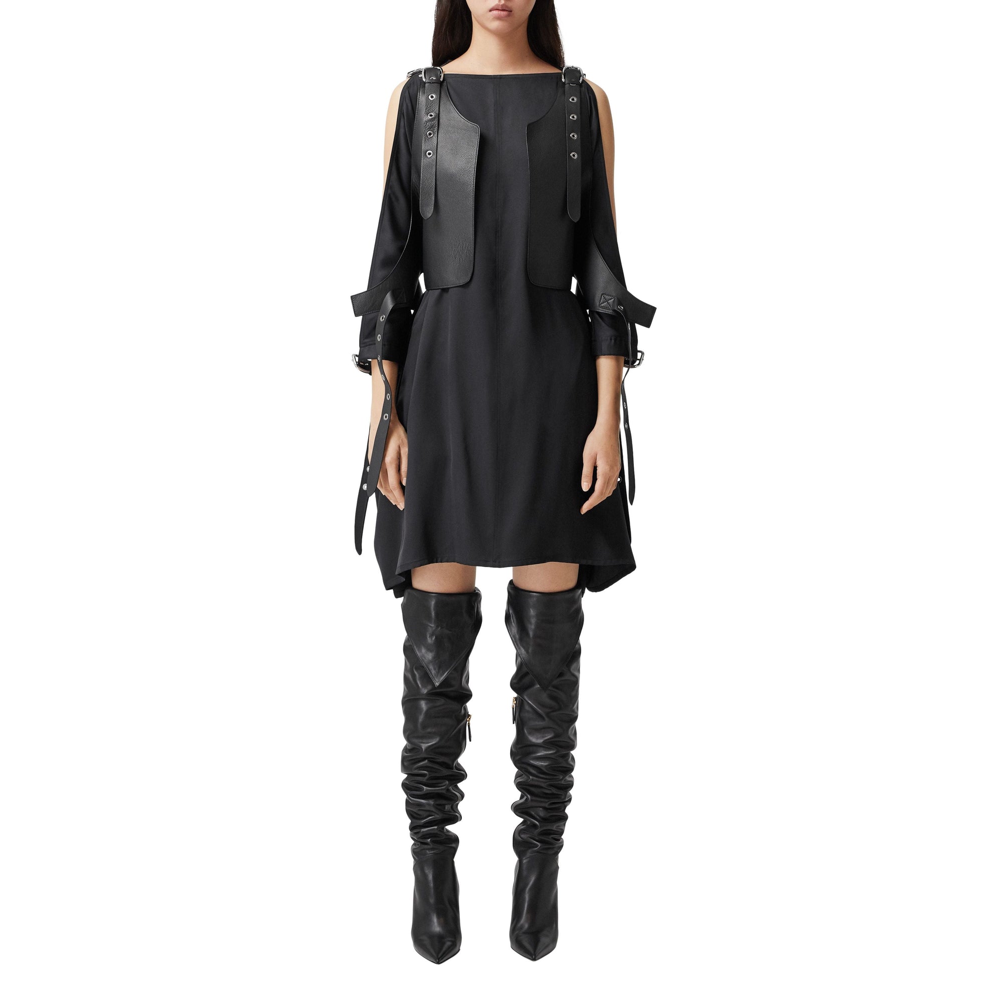 Gilet en cuir avec boucle - Black