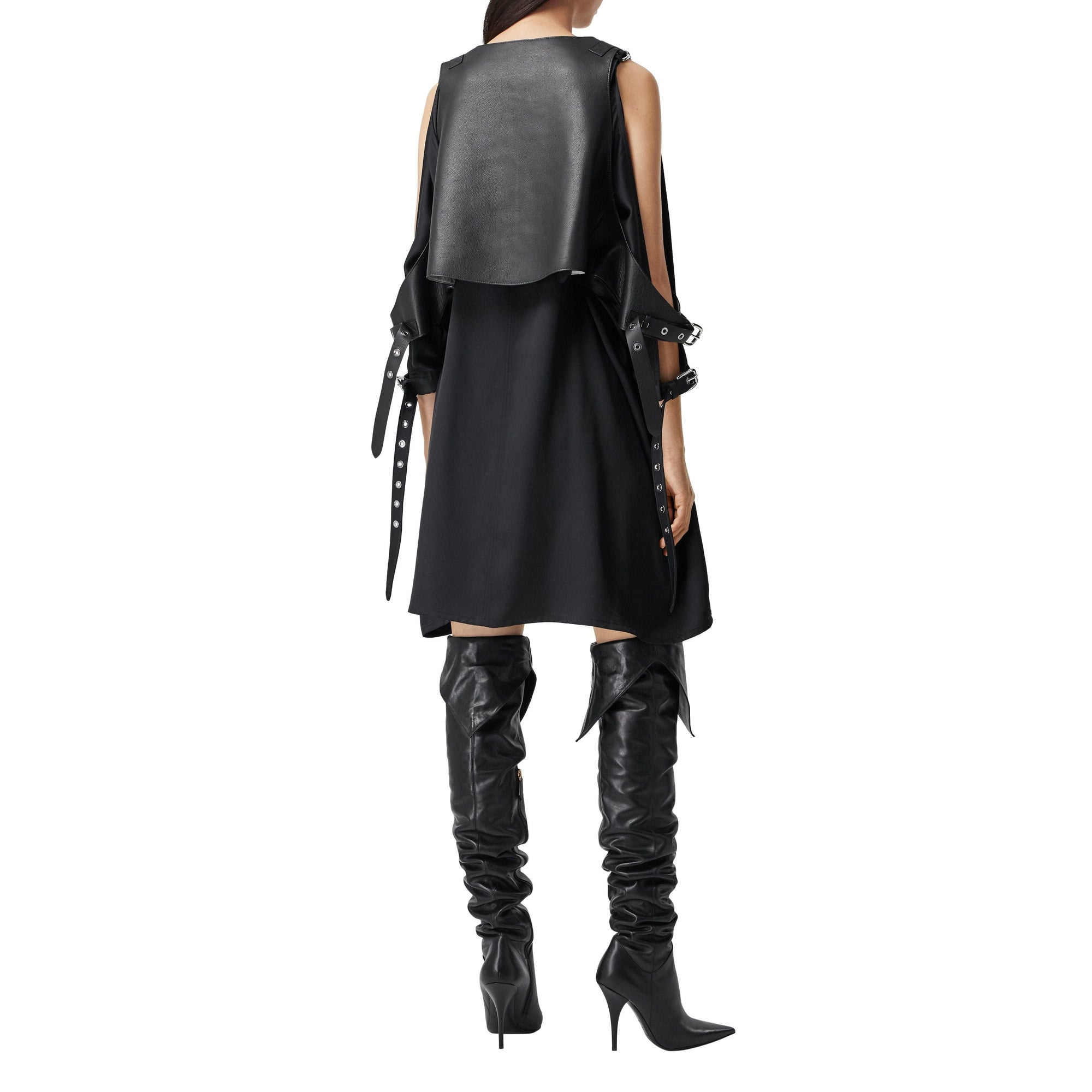 Gilet en cuir avec boucle - Black