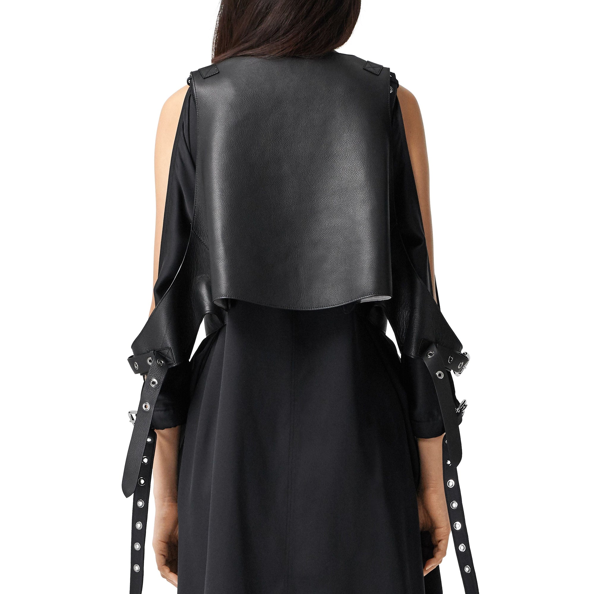 Gilet en cuir avec boucle - Black