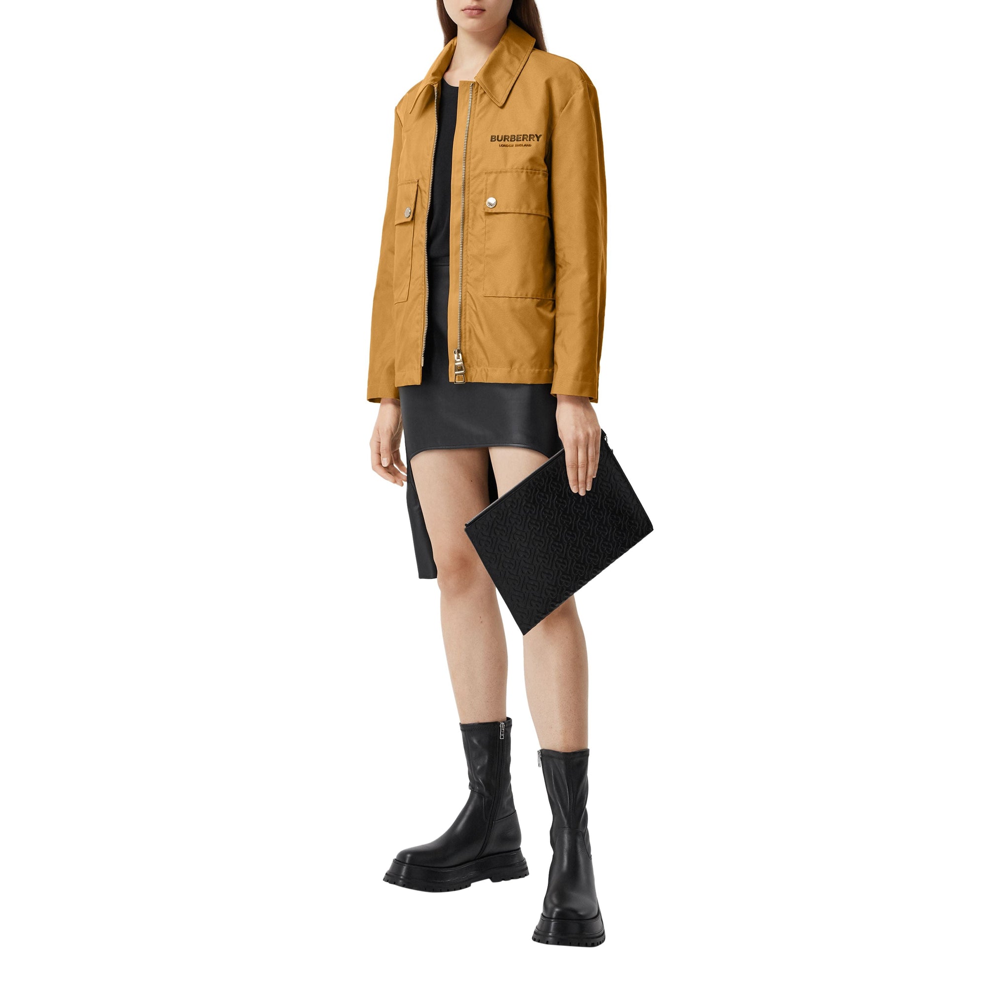 Veste utilitaire en toile technique avec logo - Camel