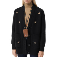 Porte-cartes en cuir grainé avec lanière - Tan