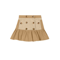 Jupe trench froncée en sergé de coton - Honey