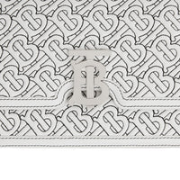 Petit sac TB en cuir d'agneau Monogram matelassé - Optic White
