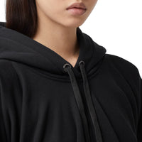 Hoodie oversize froncé en coton avec coordonnées géographiques - Black