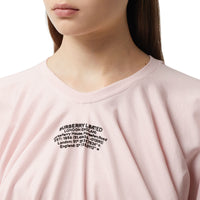 T-shirt oversize froncé en coton avec coordonnées géographiques - Alabaster Pink