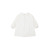 Robe en popeline de coton stretch à rayures iconiques - White