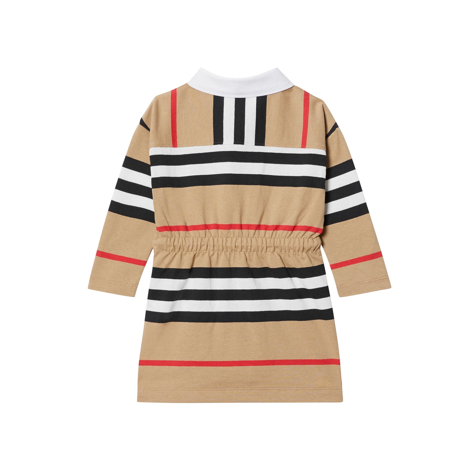 Robe en coton à manches longues avec rayures iconiques - Archive Beige