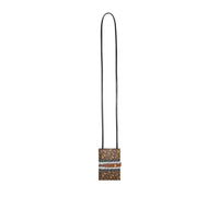 Portefeuille en toile écologique rayé Monogram avec sangle - Bridle Brown