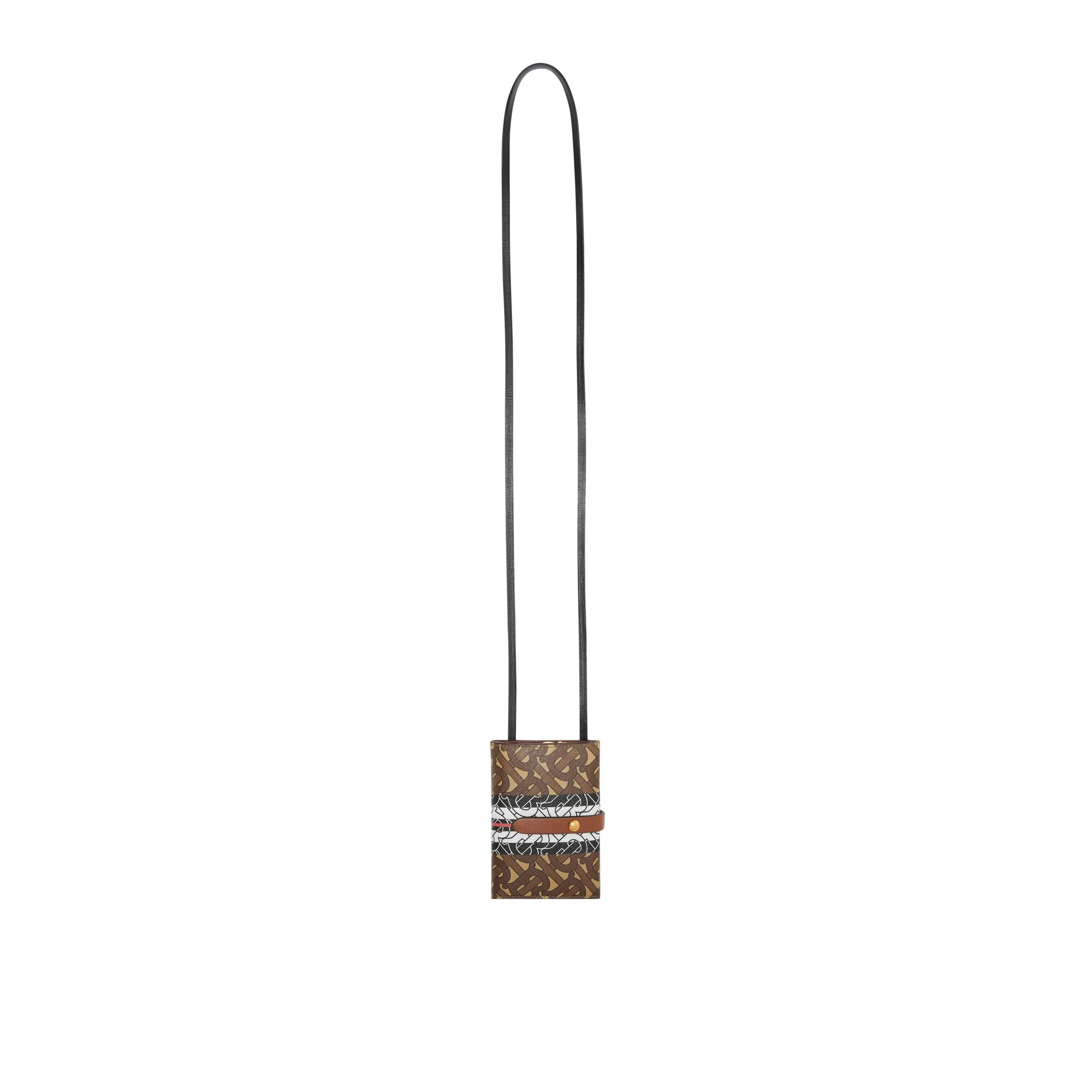 Portefeuille en toile écologique rayé Monogram avec sangle - Bridle Brown
