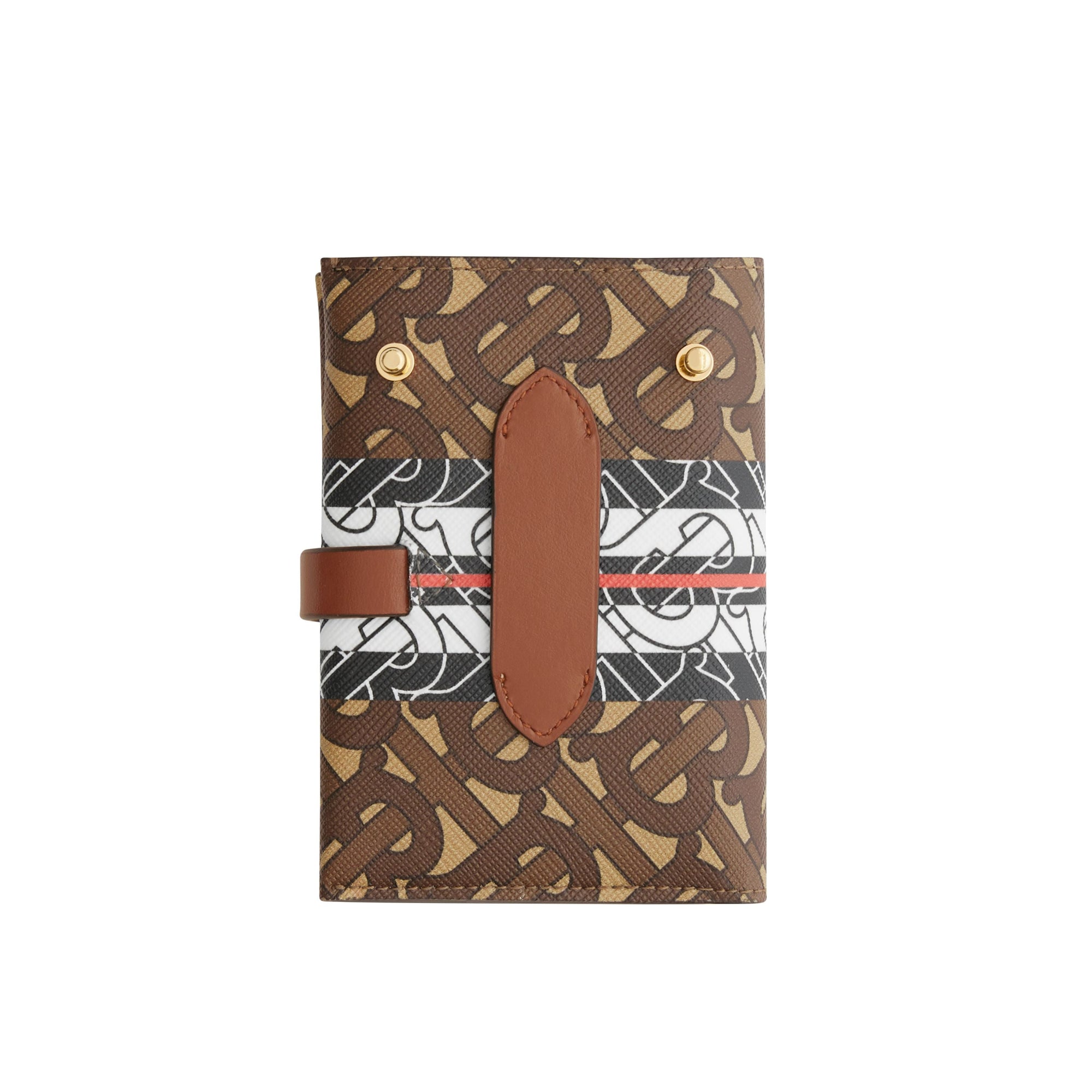 Portefeuille en toile écologique rayé Monogram avec sangle - Bridle Brown