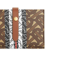 Portefeuille en toile écologique rayé Monogram avec sangle - Bridle Brown