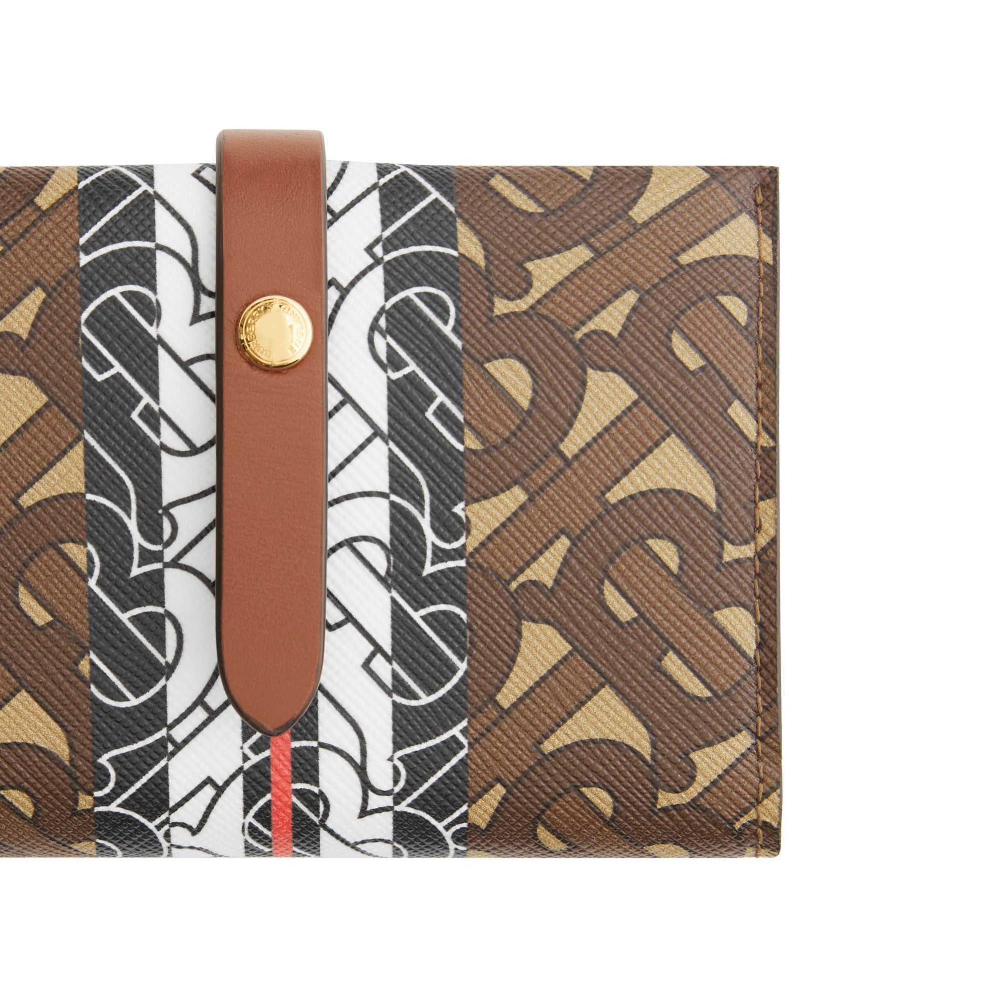 Portefeuille en toile écologique rayé Monogram avec sangle - Bridle Brown