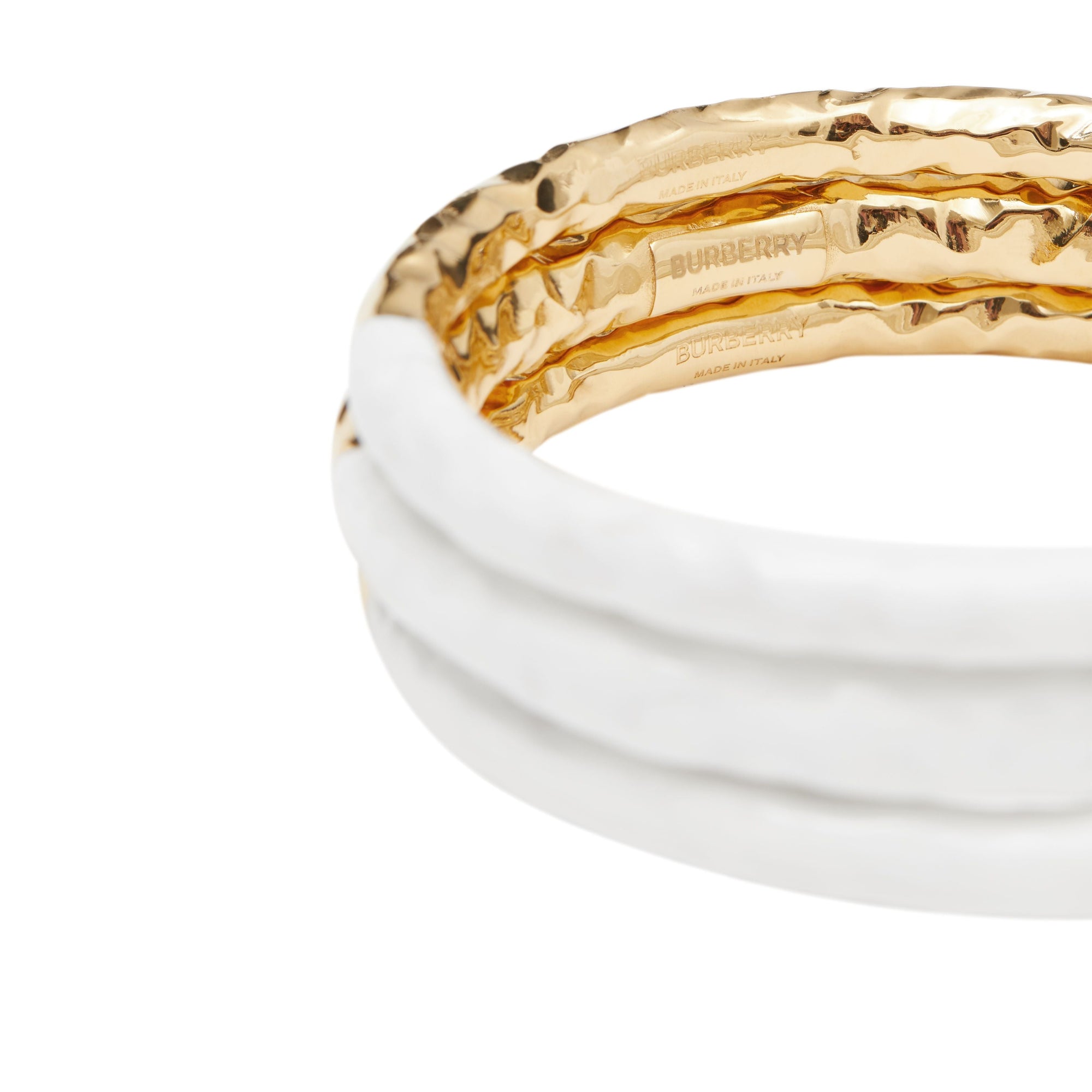 Bracelet en plaqué or et émail - Gold & White